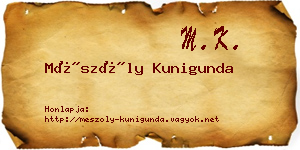 Mészöly Kunigunda névjegykártya